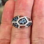 jeweled ring on finger