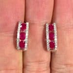 diamond and ruby gemstone earrings