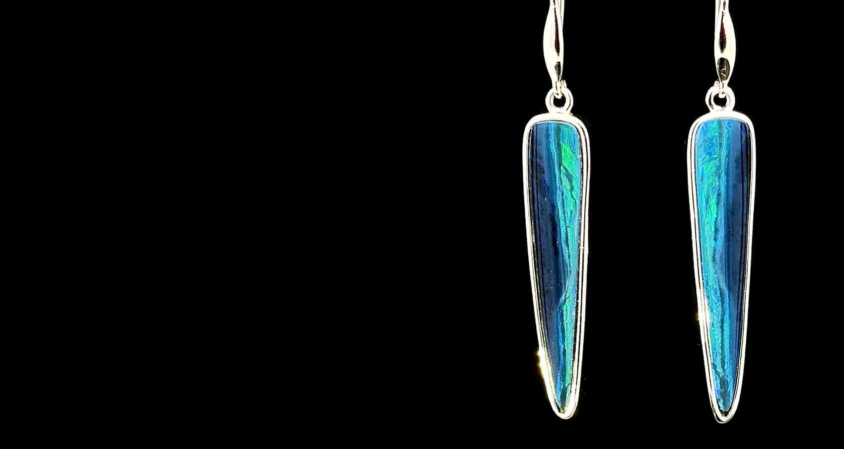 sterling silver opal earrings